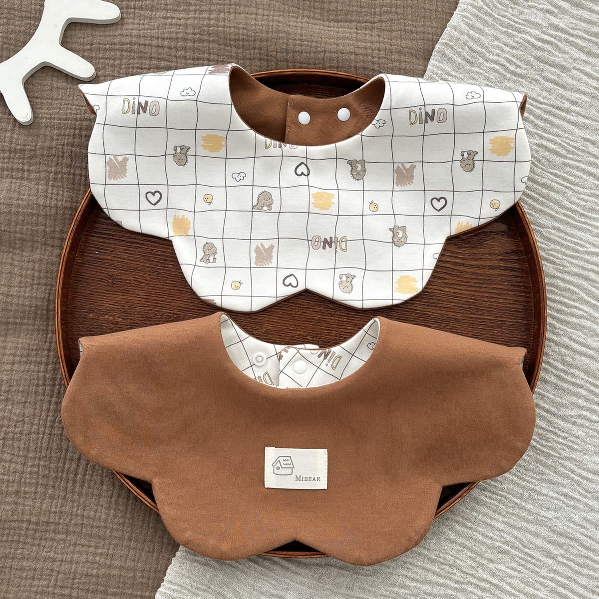 Двусторонний увеличенный водонепроницаемый нагрудник Yiwanbao для младенцев 0-2 лет, тип A, из чистого хлопка