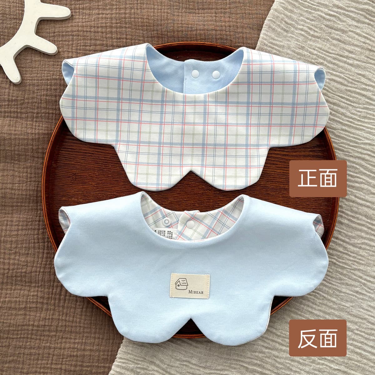 Двусторонний увеличенный водонепроницаемый нагрудник Yiwanbao для младенцев 0-2 лет, тип A, из чистого хлопка