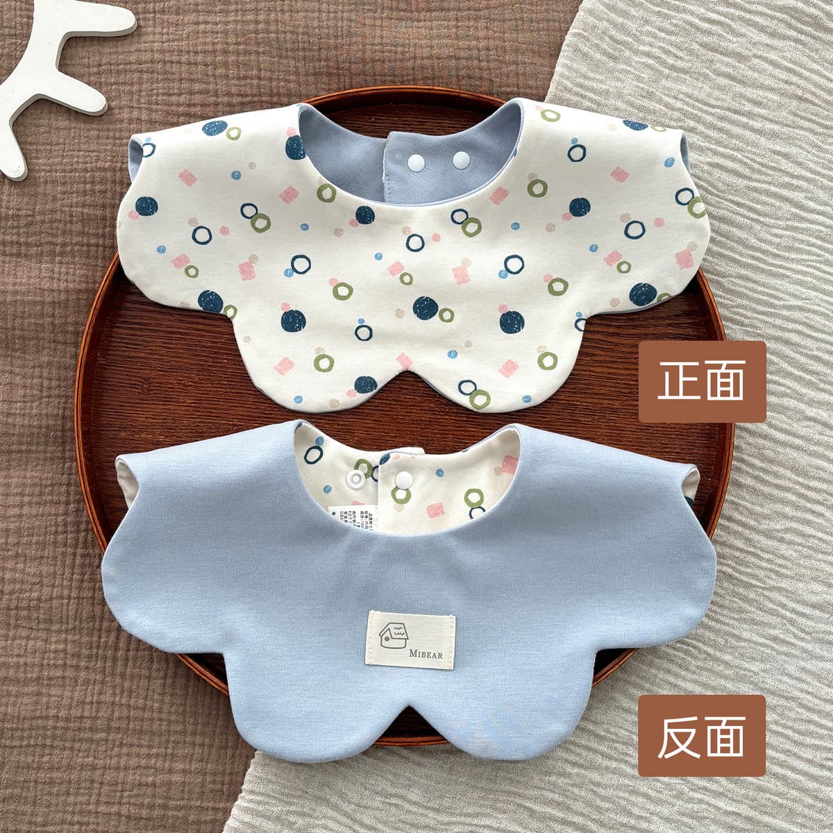 Двусторонний увеличенный водонепроницаемый нагрудник Yiwanbao для младенцев 0-2 лет, тип A, из чистого хлопка