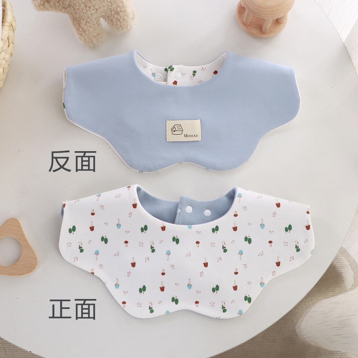 Двусторонний увеличенный водонепроницаемый нагрудник Yiwanbao для младенцев 0-2 лет, тип A, из чистого хлопка