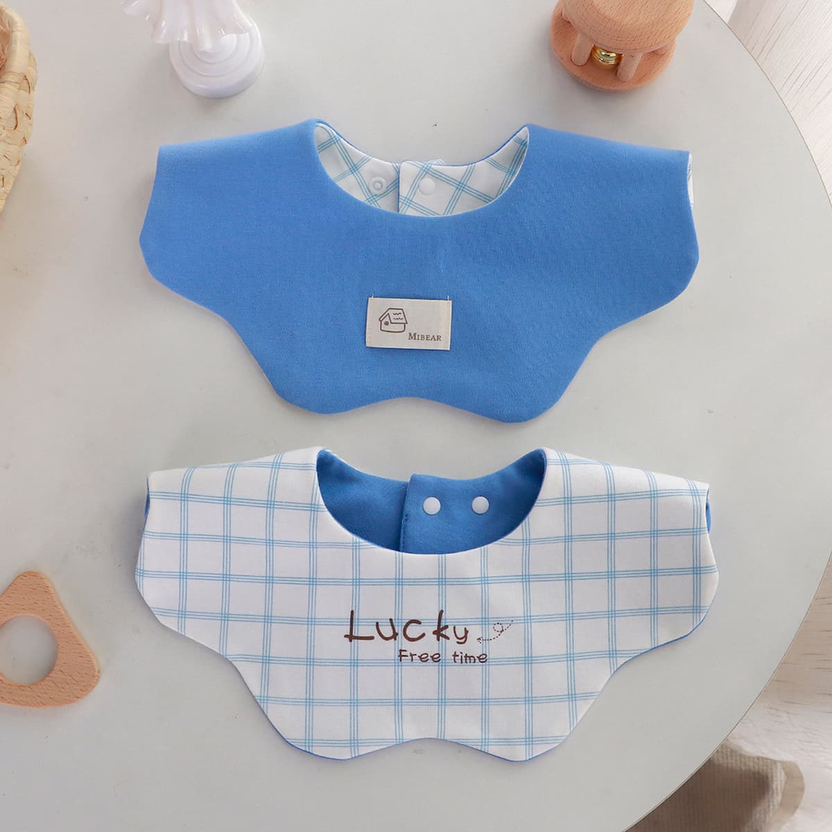 Двусторонний увеличенный водонепроницаемый нагрудник Yiwanbao для младенцев 0-2 лет, тип A, из чистого хлопка