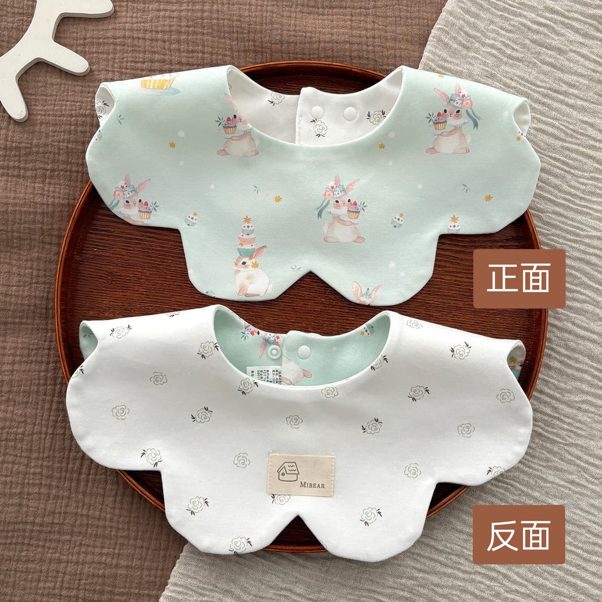 Двусторонний увеличенный водонепроницаемый нагрудник Yiwanbao для младенцев 0-2 лет, тип A, из чистого хлопка