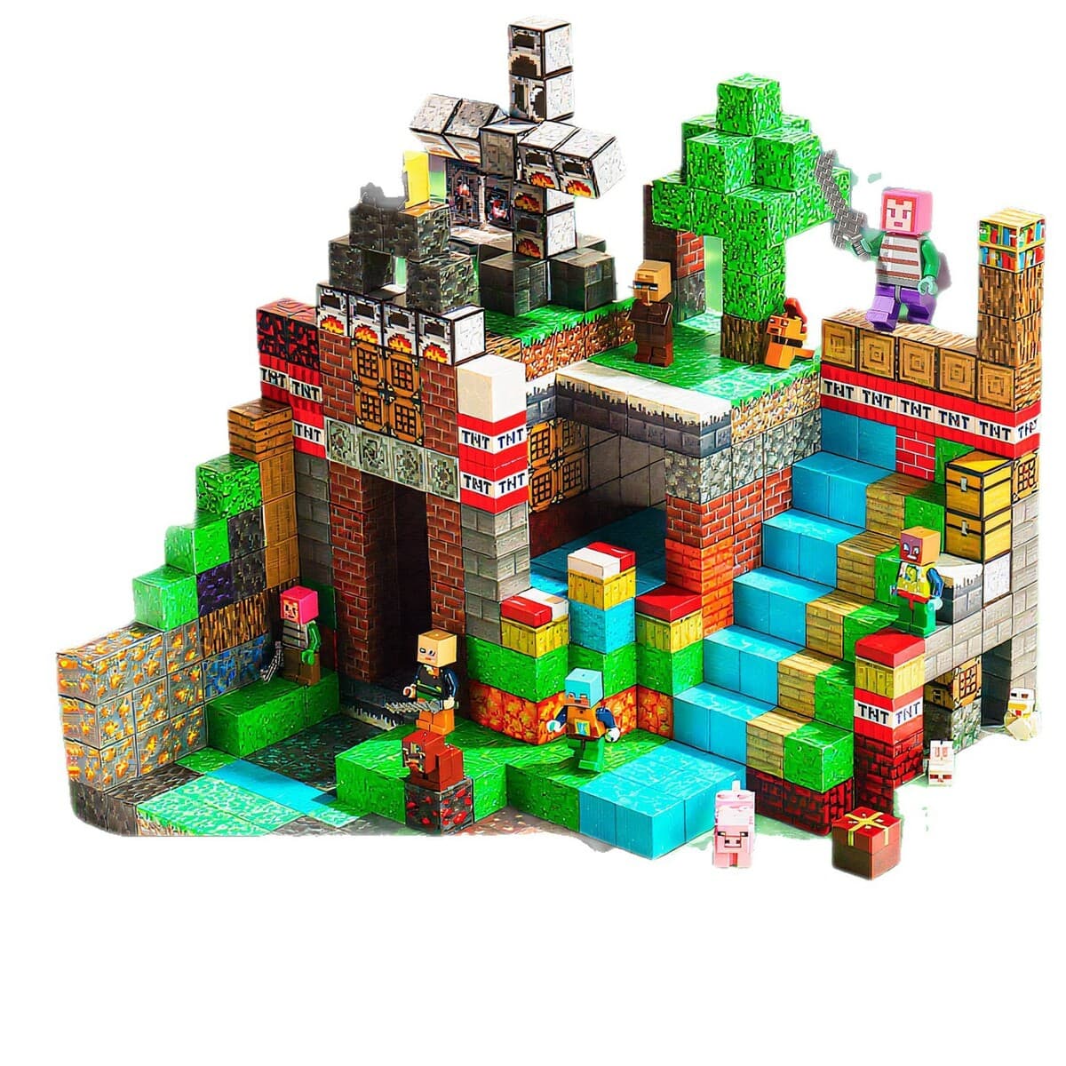 Магнитные блоки Minecraft, полный набор, оригинальные строительные блоки, игрушка на магнитах, развивающая игрушка для...