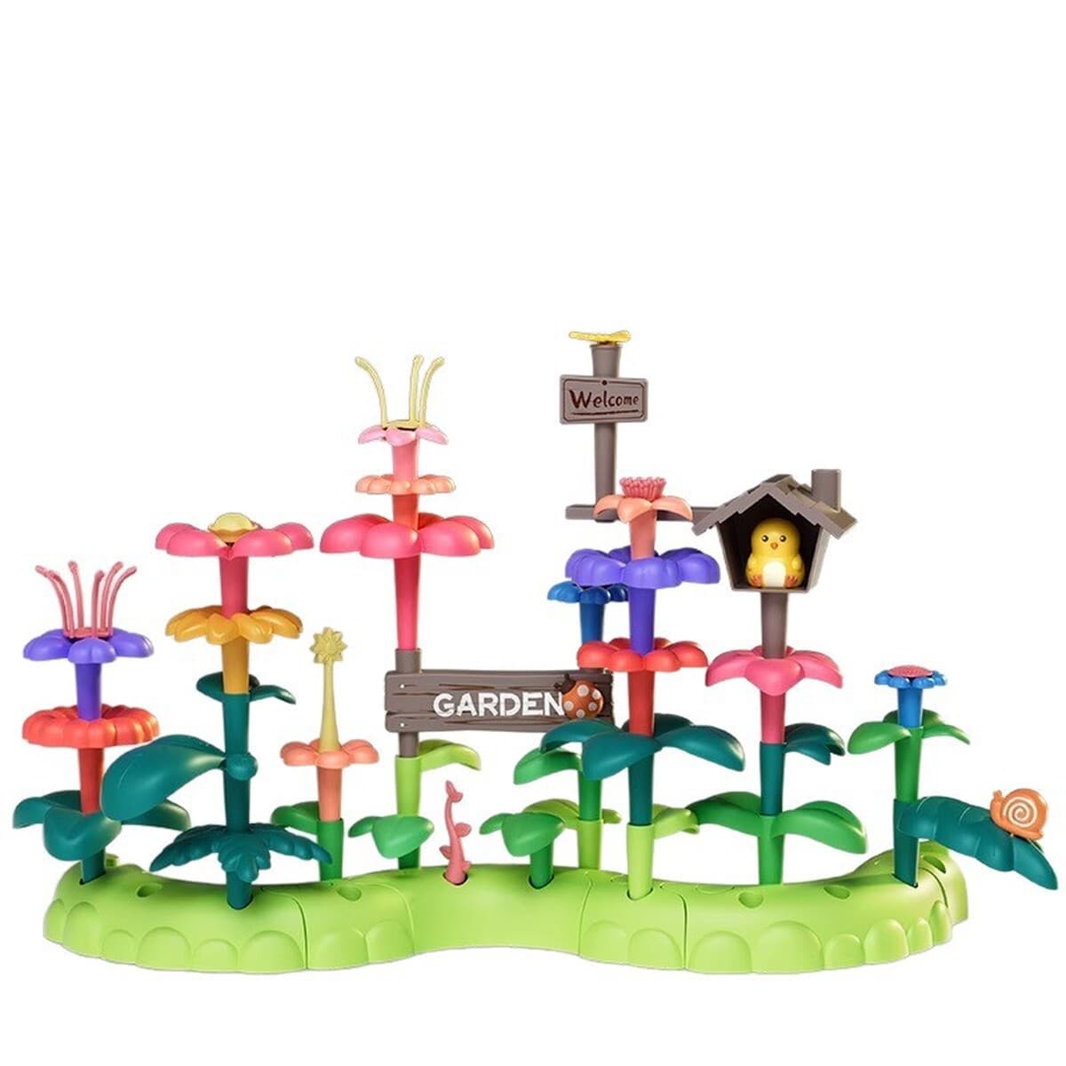 Новые цветочные строительные блоки, собранные развивающие игрушки для девочек, универсальные садовые цветочные композиции...