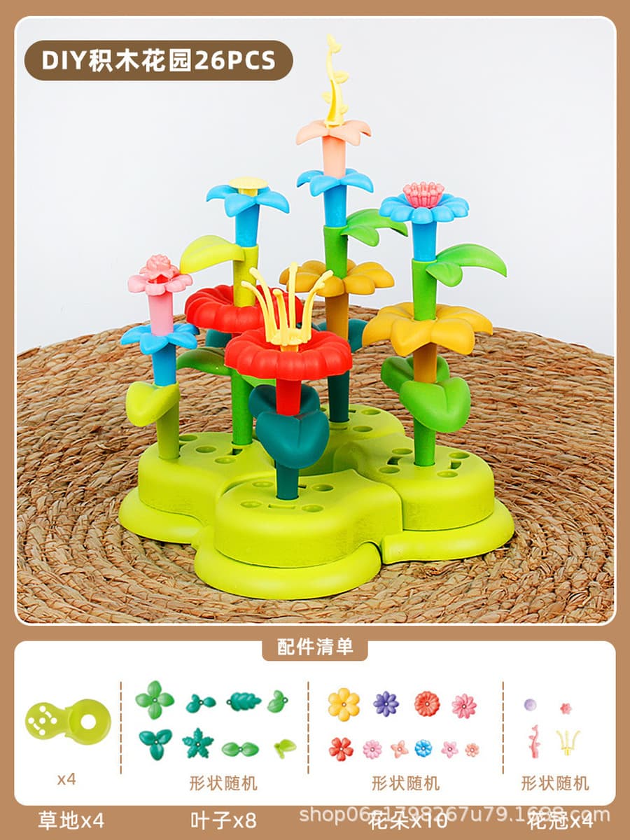 Новые цветочные строительные блоки, собранные развивающие игрушки для девочек, универсальные садовые цветочные композиции...
