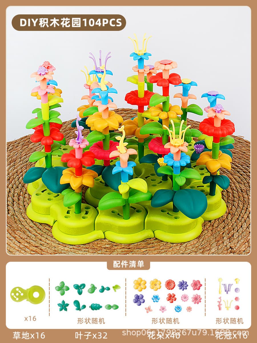 Новые цветочные строительные блоки, собранные развивающие игрушки для девочек, универсальные садовые цветочные композиции...