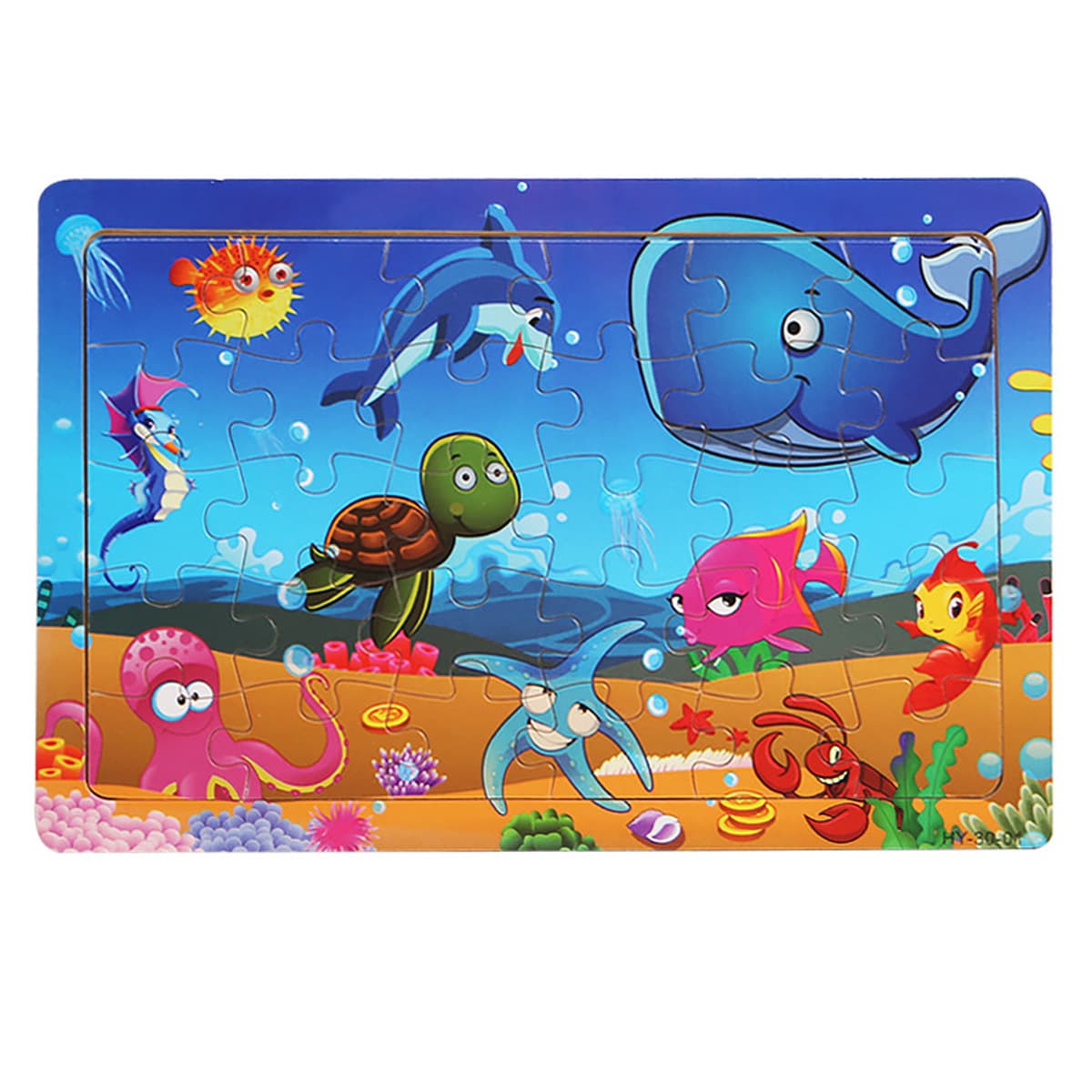 Деревянный пазл из 30 предметов для маленьких детей, мультяшные животные, дорожный самолет, головоломка для раннего...