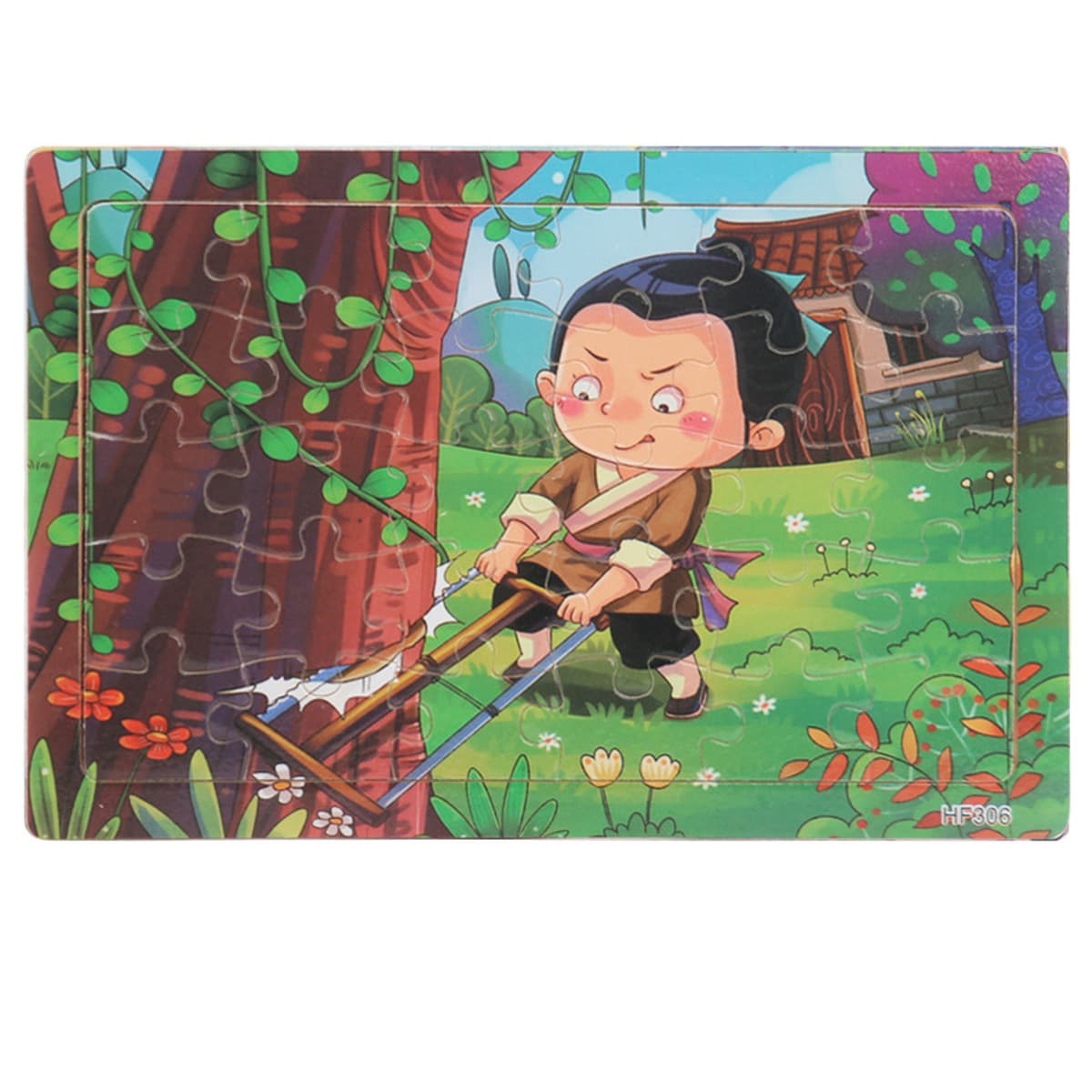 Деревянный пазл из 30 предметов для маленьких детей, мультяшные животные, дорожный самолет, головоломка для раннего...