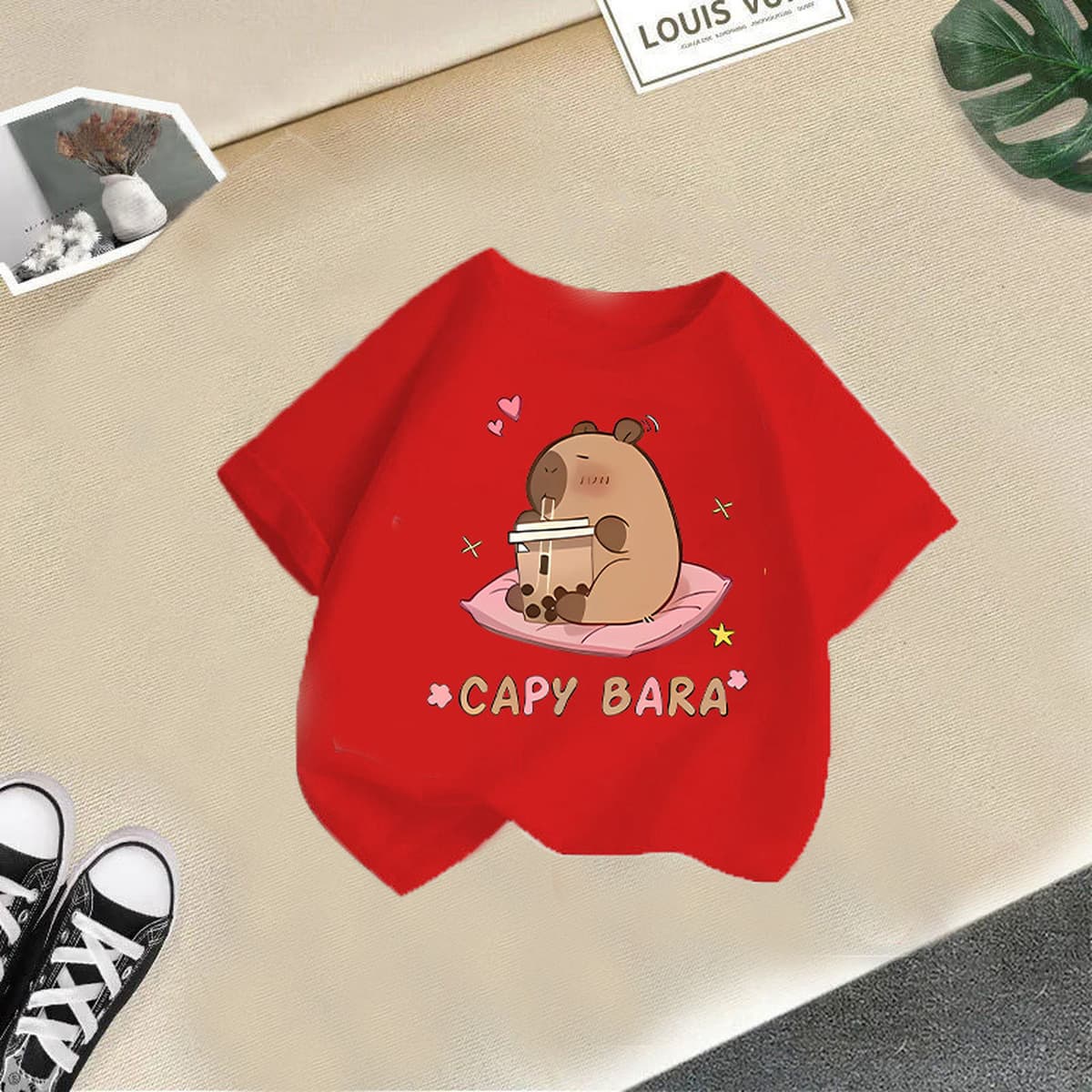 Новые летние футболки с коротким рукавом и мультяшным принтом для мальчиков и девочек 2026 года, повседневные топы для...