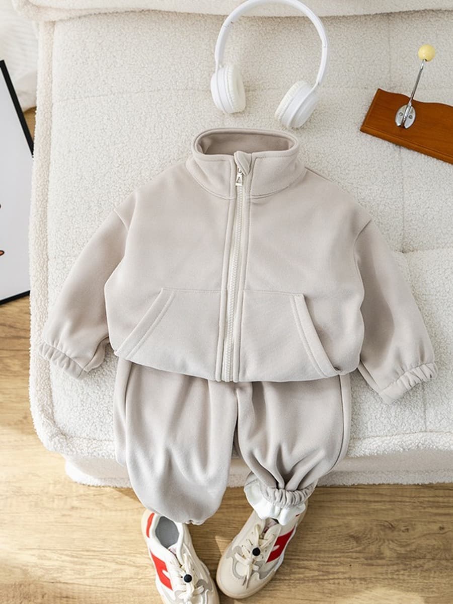 Детский зимний костюм Новый цельный бархатный Повседневный Спортивный Плащ на молнии с флисовой подкладкой От 1 до 5 лет...