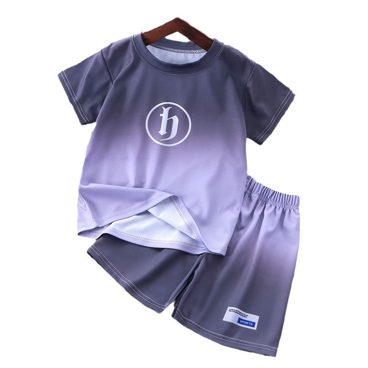 Детский летний костюм с короткими рукавами, летняя одежда для мальчиков, новинка 2024, детская одежда для мальчиков среднего...