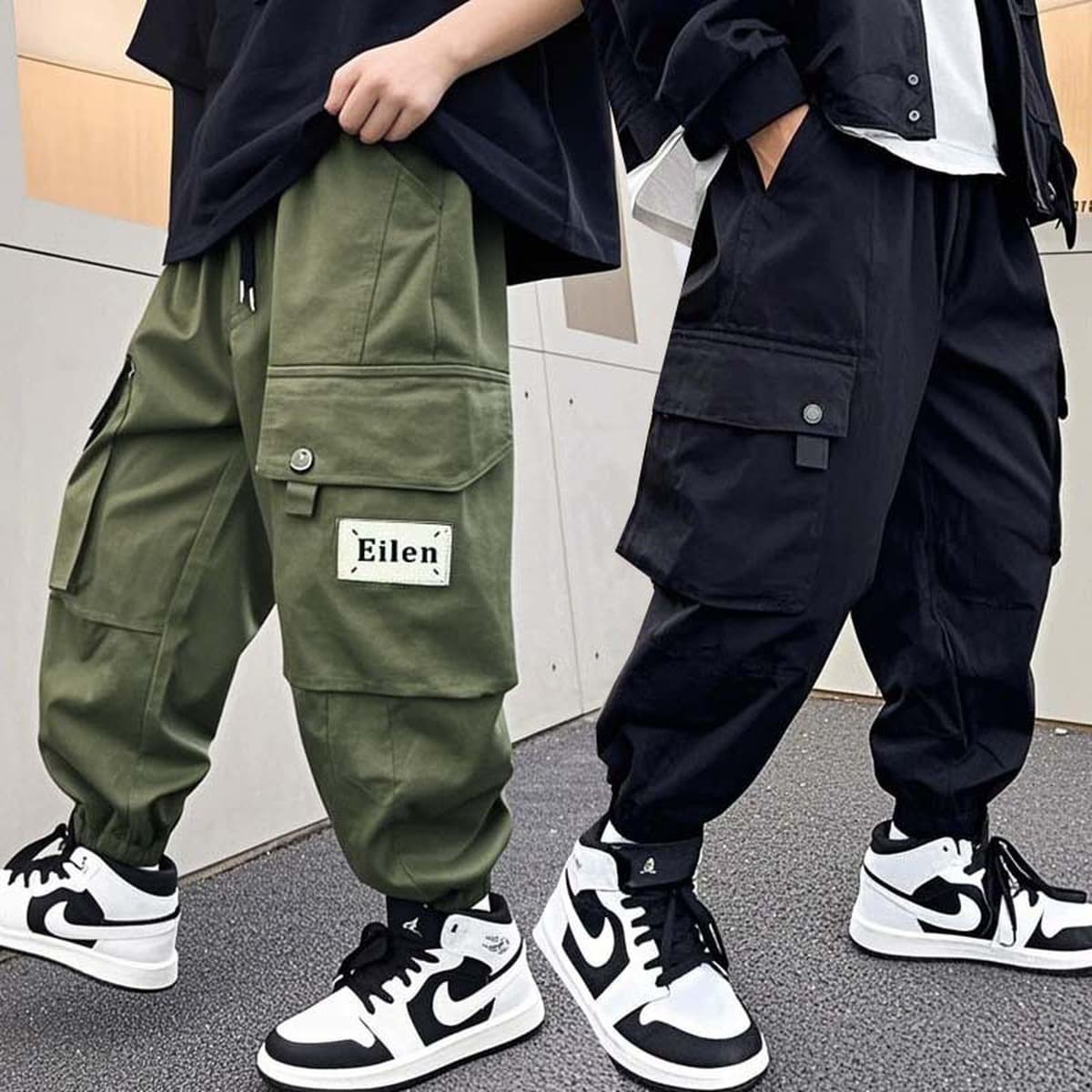 Мальчик красивый теплая брюки осень зима 2024 новые плюшевые детские брюки