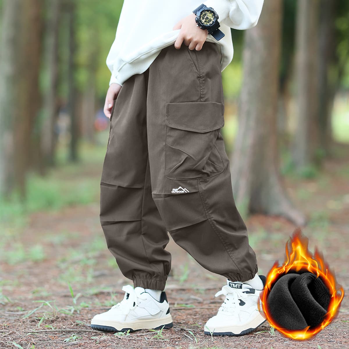 Детские брюки одобрены детские брюки для мальчиков 2024 Новые ветрозащитные брюки осень-зима большие детские модные...