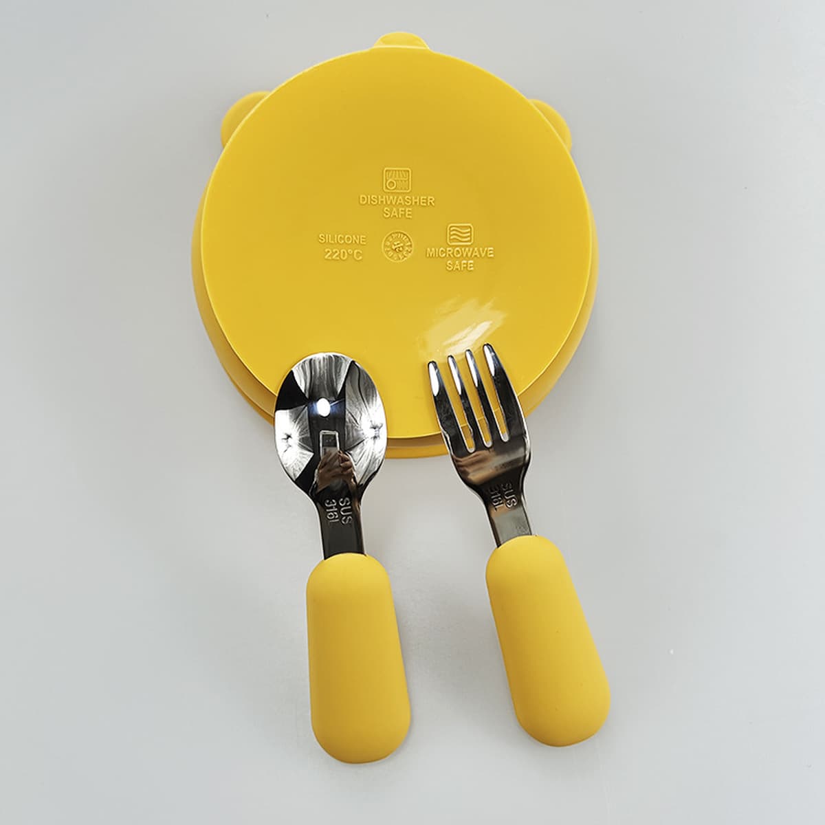 Детская вилка из нержавеющей стали, ложка, силиконовая ручка для еды, короткая ручка, дополнительная посуда для детского...