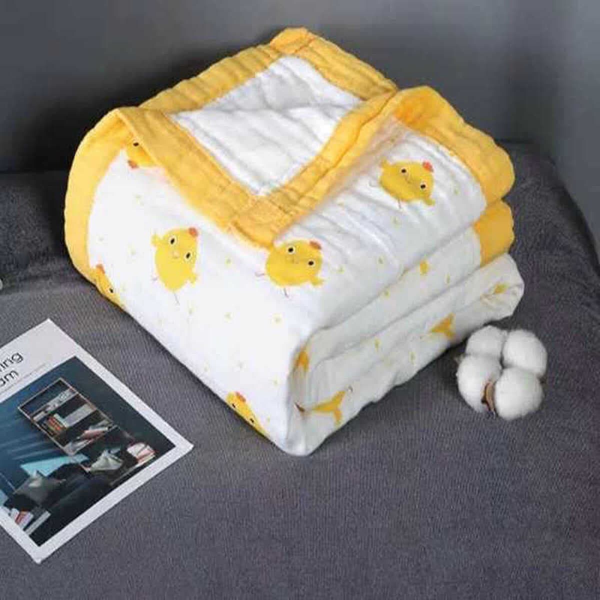 Детское одеяло весна-осень из чистого хлопка высокой плотности, шестислойное Марлевое банное полотенце, утолщенное...