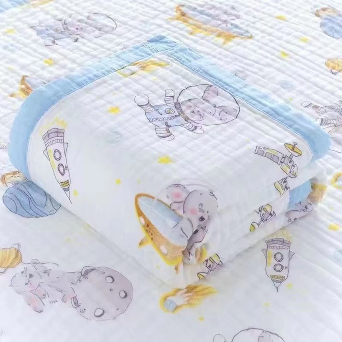 Детское одеяло весна-осень из чистого хлопка высокой плотности, шестислойное Марлевое банное полотенце, утолщенное...