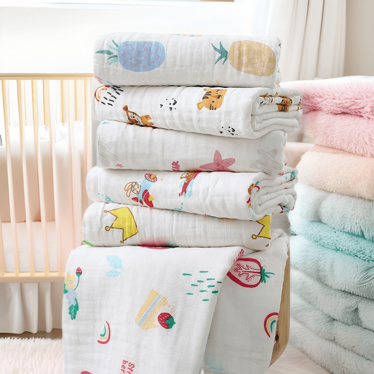 Детское банное полотенце Четыре слоя марли 140 г детские принадлежности