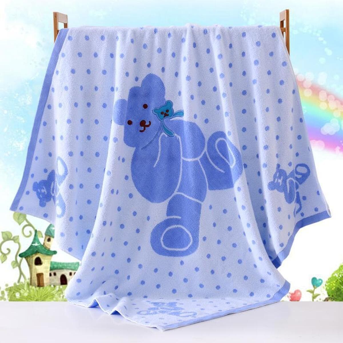 Оптовая продажа: махровое банное полотенце из чистого хлопка, детское одеяло с мультяшными животными, мягкое и впитывающее...
