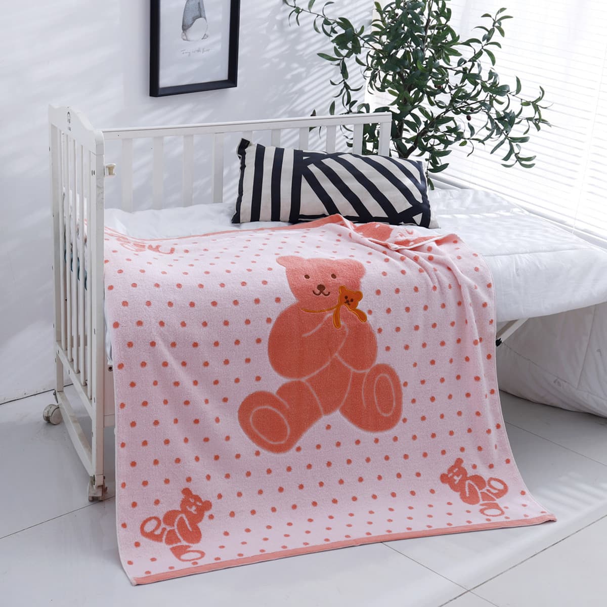 Оптовая продажа: махровое банное полотенце из чистого хлопка, детское одеяло с мультяшными животными, мягкое и впитывающее...