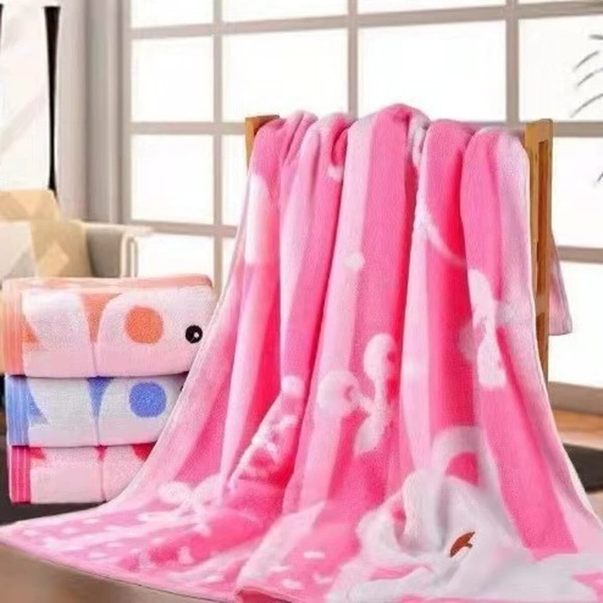 Оптовая продажа: махровое банное полотенце из чистого хлопка, детское одеяло с мультяшными животными, мягкое и впитывающее...