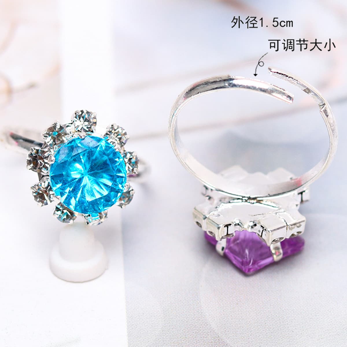 Детские украшения, Милая принцесса, подарок для детского сада, игрушки, имитация кристалла, драгоценный камень, кольцо со...