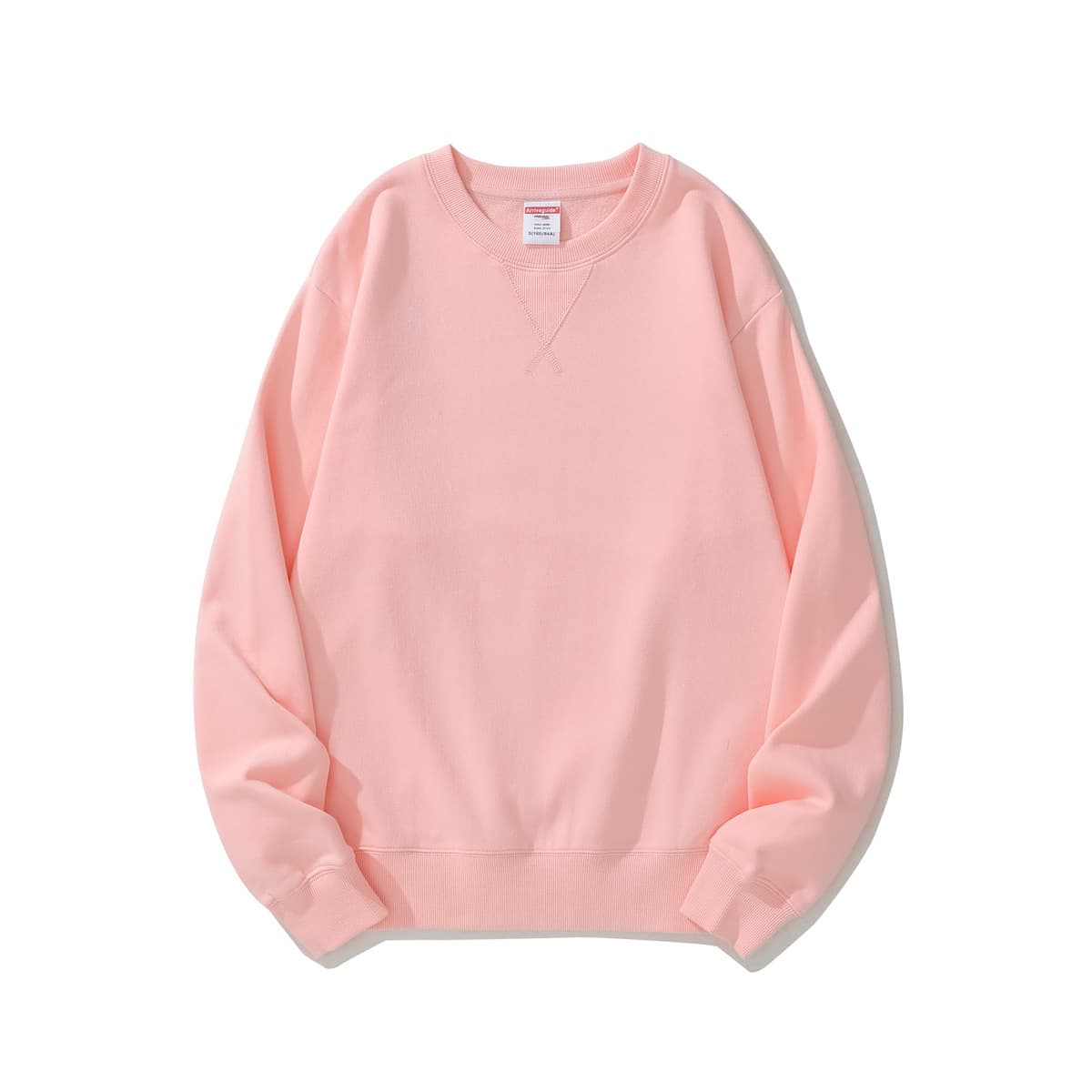 Мужской свитшот из плотного хлопкового трикотажа (380 г), американский ретро-стиль, однотонный, с длинным рукавом, круглой...