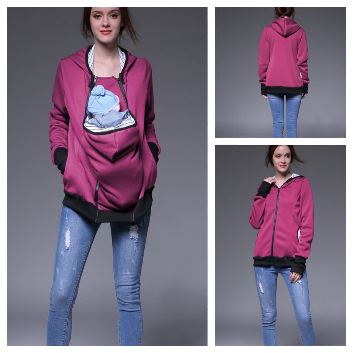 Многофункциональная толстовка-кенгуру для папы Wish Amazon AliExpress, осенне-зимняя мужская толстовка, куртка, готовая к...