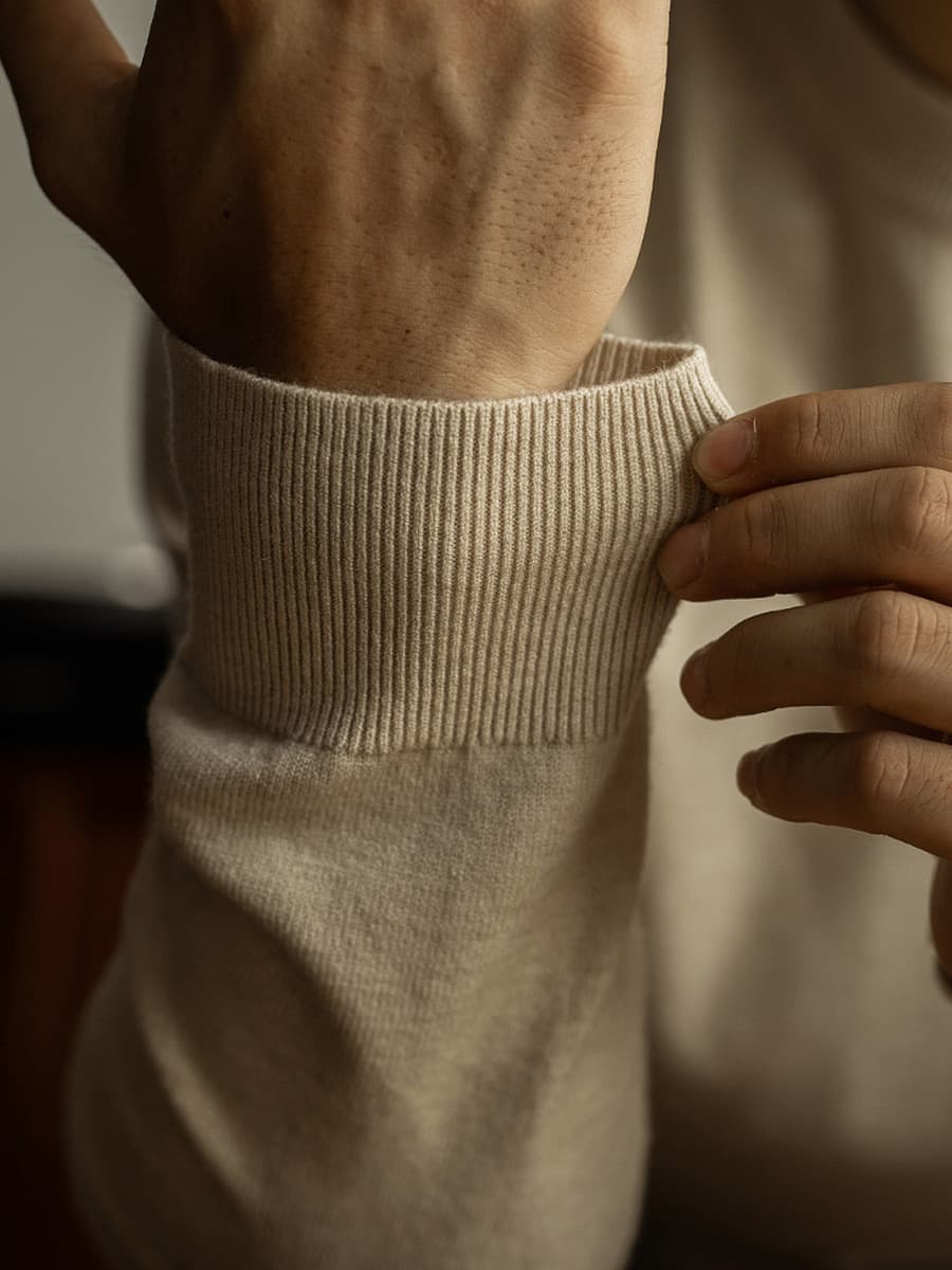 高奢品质!可机洗 !天丝羊毛针织衫秋冬圆领长袖毛衣男打底衫男