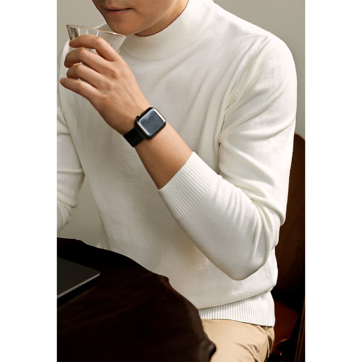 高奢品质!可机洗 !天丝羊毛针织衫秋冬圆领长袖毛衣男打底衫男