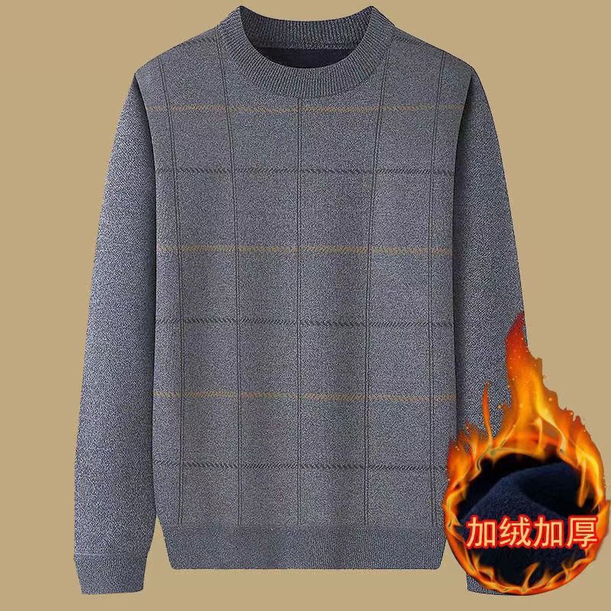 Папа одеваются осенью и зимой плюшевые толстые свитера для мужчин среднего и пожилого возраста 50 лет 60 теплые нижние...