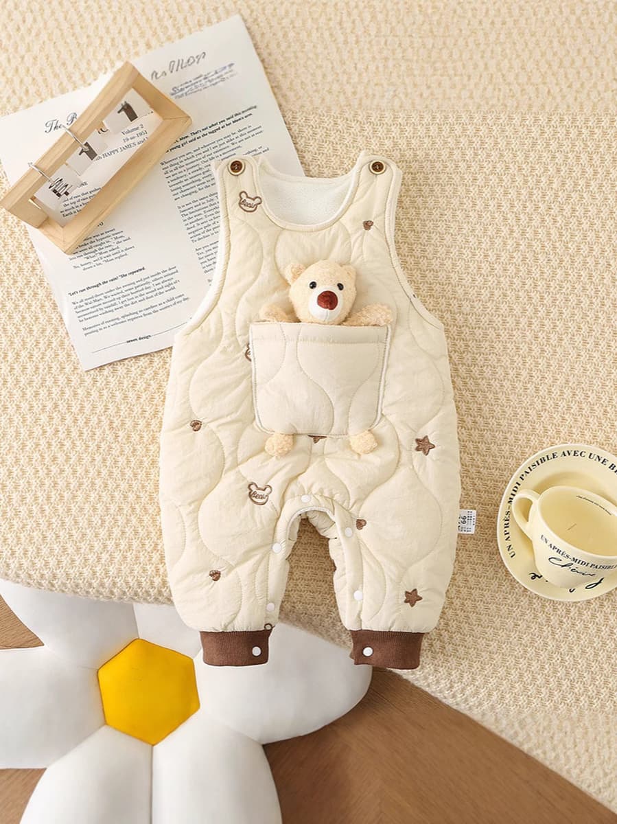 Детские осенние и зимние хлопчатобумажные брюки с флисом 2024 новый мужской детский жилет комбинезон открывается поздней...