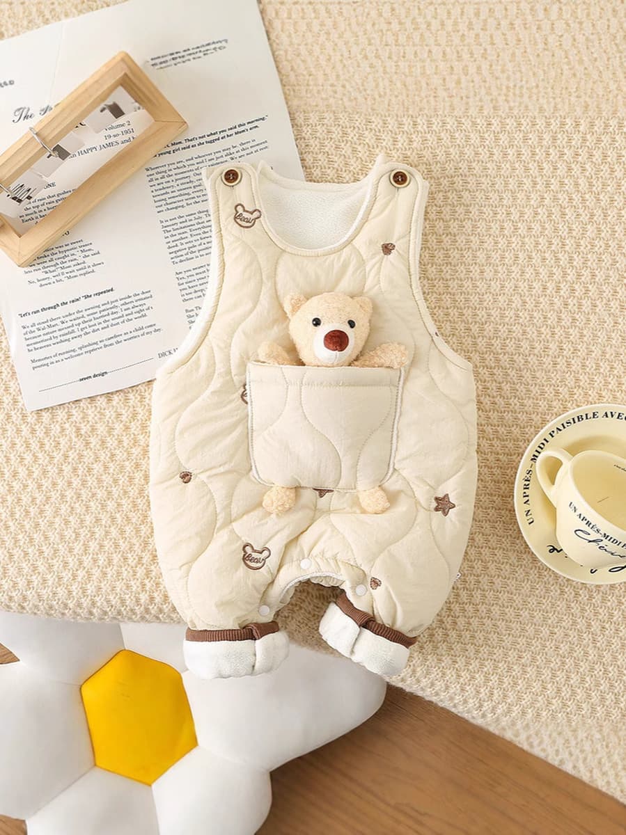 Детские осенние и зимние хлопчатобумажные брюки с флисом 2024 новый мужской детский жилет комбинезон открывается поздней...