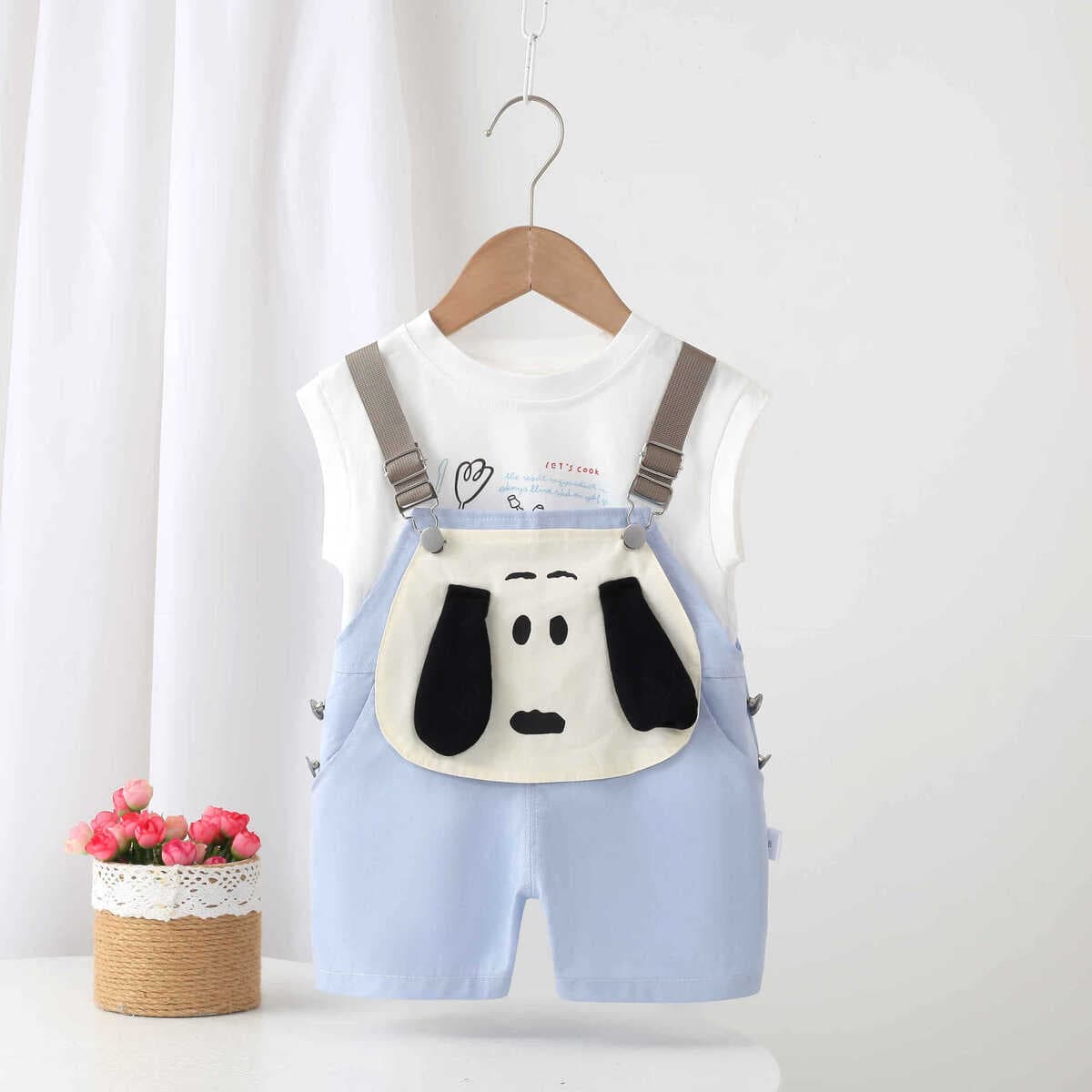 Детский нагрудник костюм летний комбинезон из двух частей