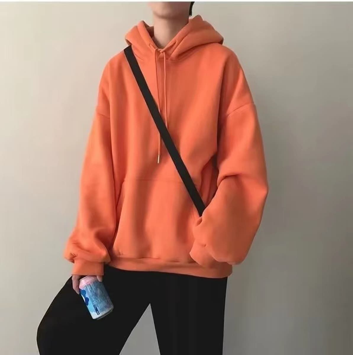 Оптовая Продажа с фабрики, свитер с капюшоном, мужская осенне-зимняя однотонная толстовка с капюшоном, корейский тренд,...
