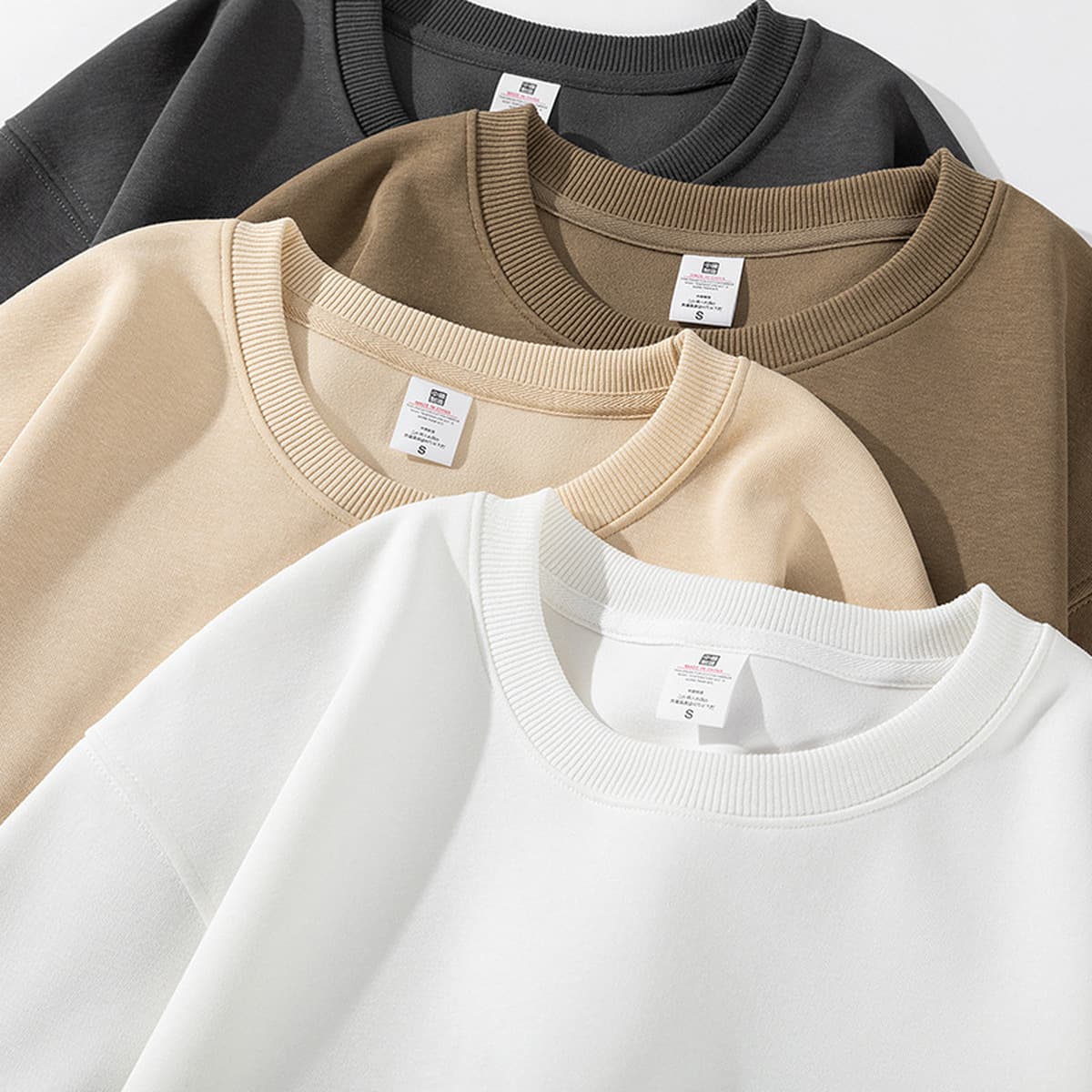 Мягкий и комфортный! Мужская толстовка с круглым вырезом и спущенной линией плеч, из плотного китайского хлопка (420 г), с...