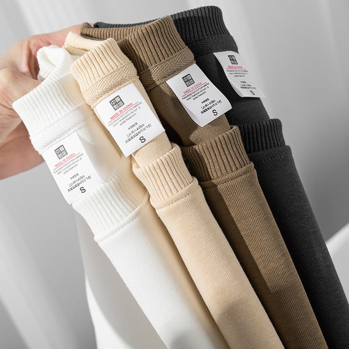 Мягкий и комфортный! Мужская толстовка с круглым вырезом и спущенной линией плеч, из плотного китайского хлопка (420 г), с...