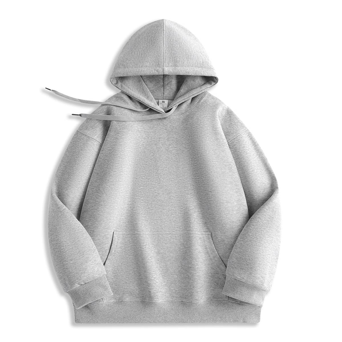 Дымка синий 600 г тяжелый серебряный лис с капюшоном свитер мужской толстый теплый свободный сплошной толстовка осенью и...