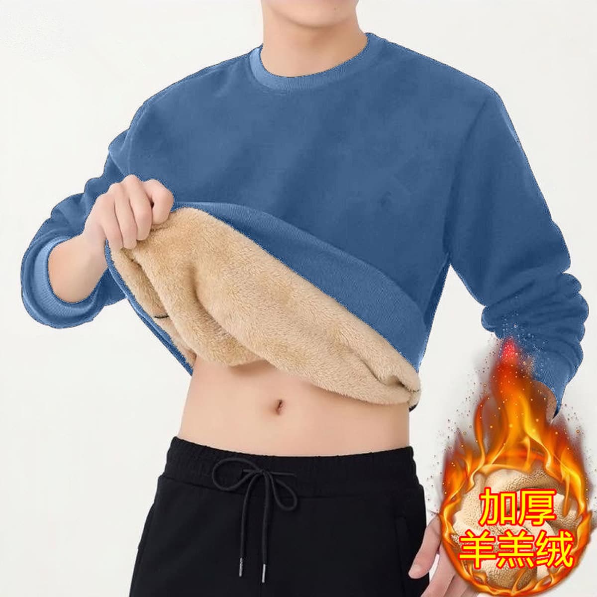 Зимний кашемировый свитер с круглым вырезом