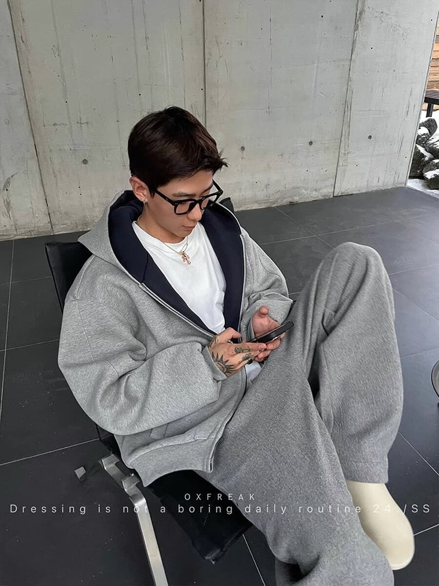 Новые красивые красивые красивые двойные молнии с капюшоном свитер пальто мужские красивые повседневные куртки