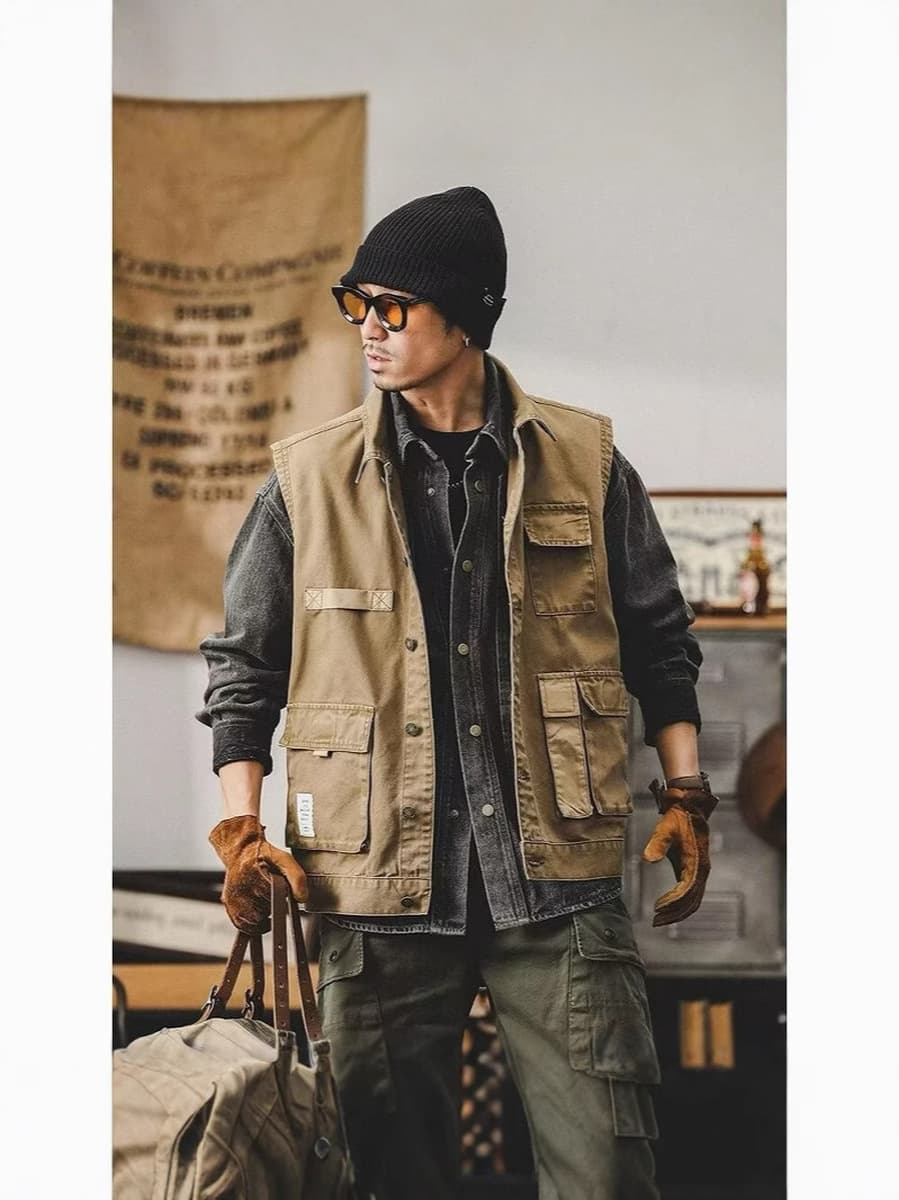 Мужская куртка 2025, новая американская ретро-модная брендовая куртка для охоты и рыбалки на открытом воздухе, короткая...