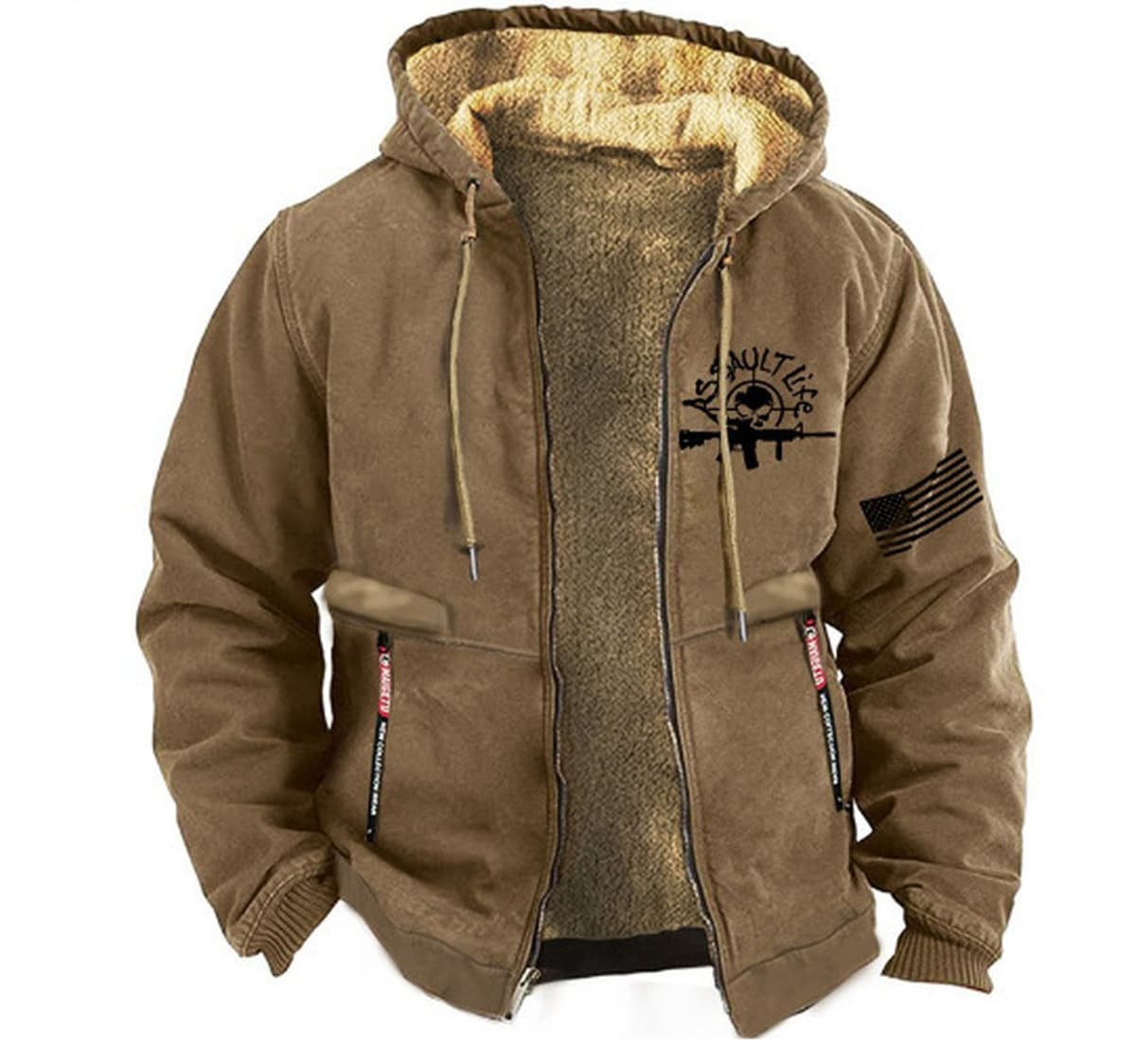 Модная мужская зимняя толстовка с капюшоном, красивая и универсальная, свободная и бархатная утолщенная теплая куртка.