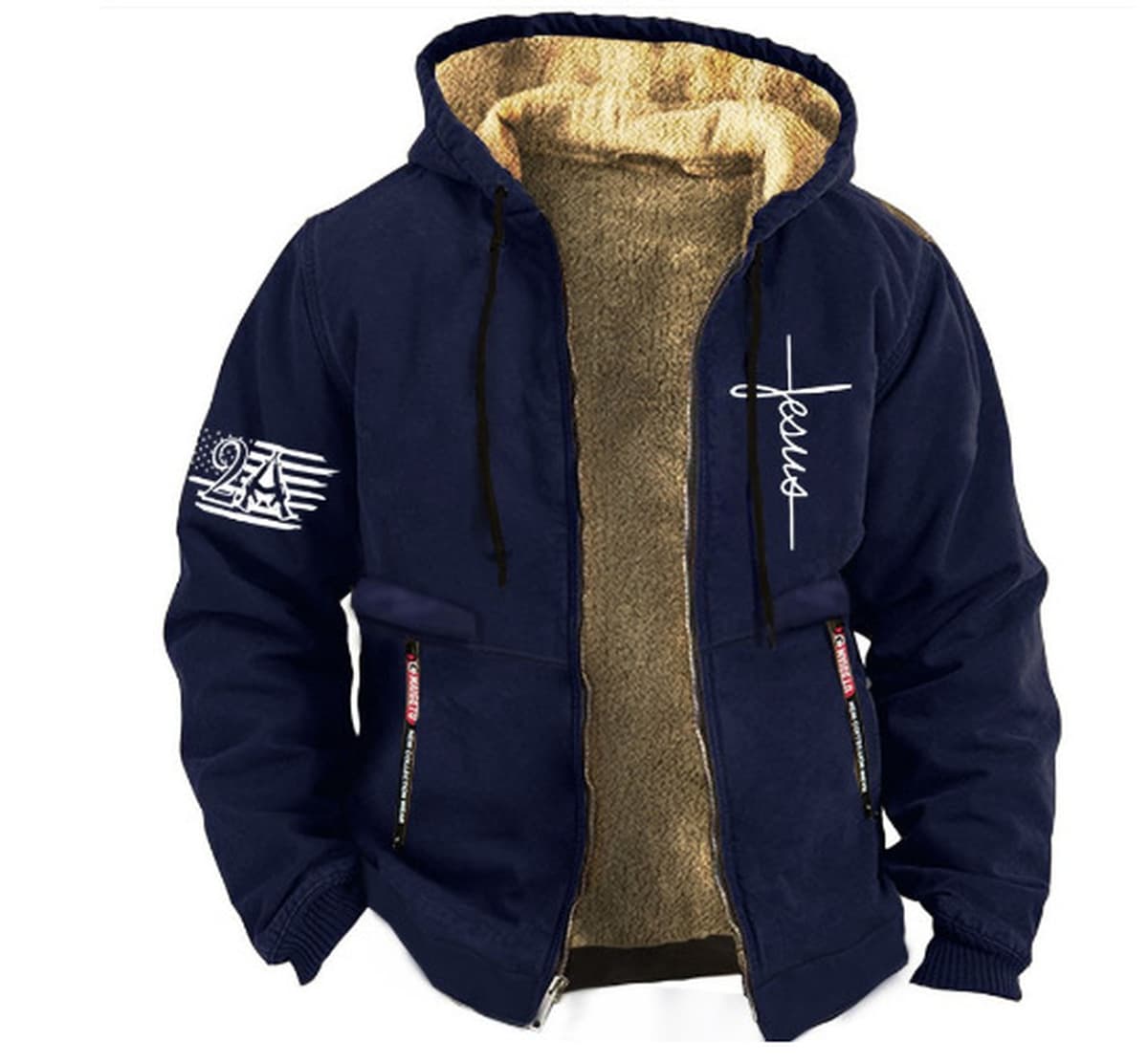 Модная мужская зимняя толстовка с капюшоном, красивая и универсальная, свободная и бархатная утолщенная теплая куртка.