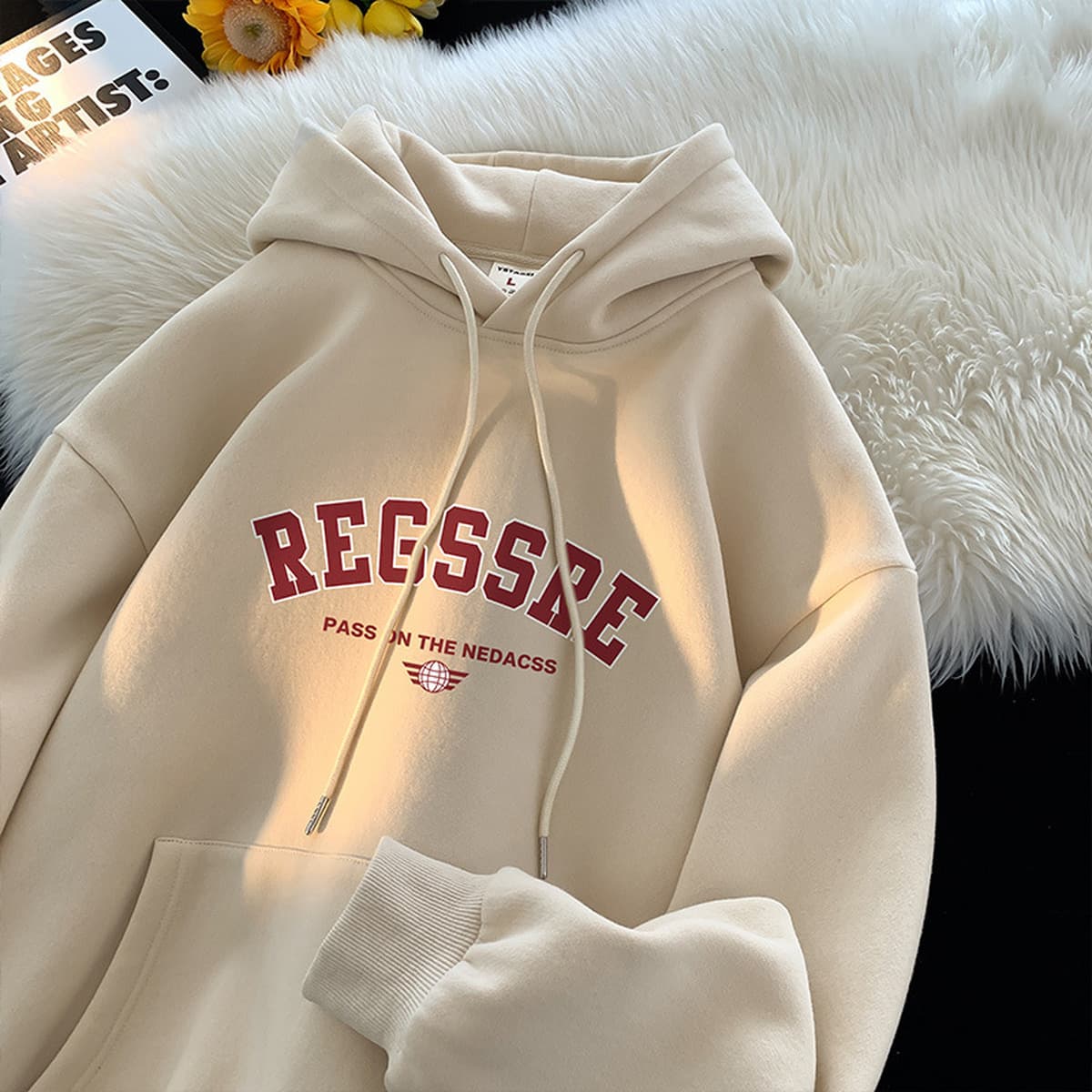 Американский тяжелый свитер с капюшоном для мужчин осень-зима 2024 новый прилив бренда свободный, красивый, высокий комфорт,...