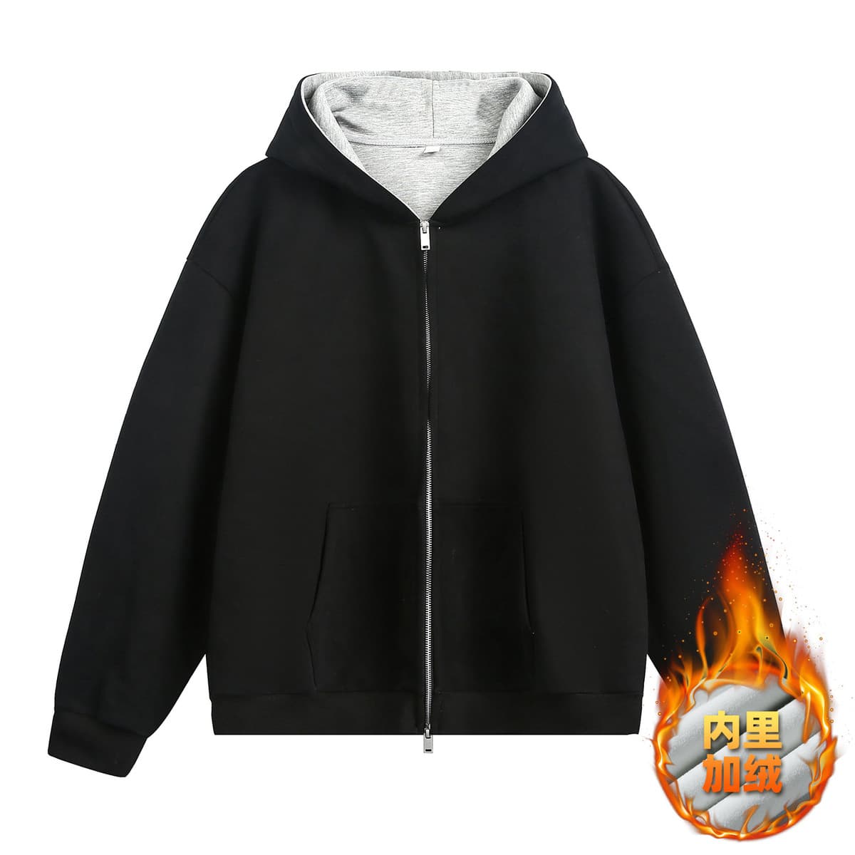 380 г тяжелая толстовка с капюшоном контрастного цвета на подкладке, мужская осенняя спортивная свободная куртка-кардиган,...