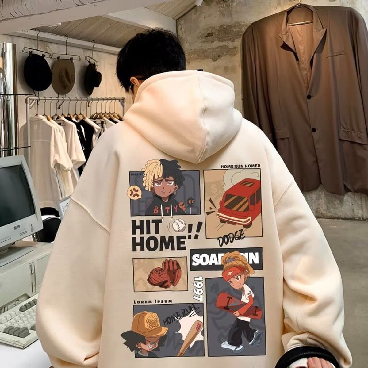 Утепленный свитер для пар на флисовой подкладке с капюшоном, Мужская свободная модная универсальная куртка в стиле bf для...