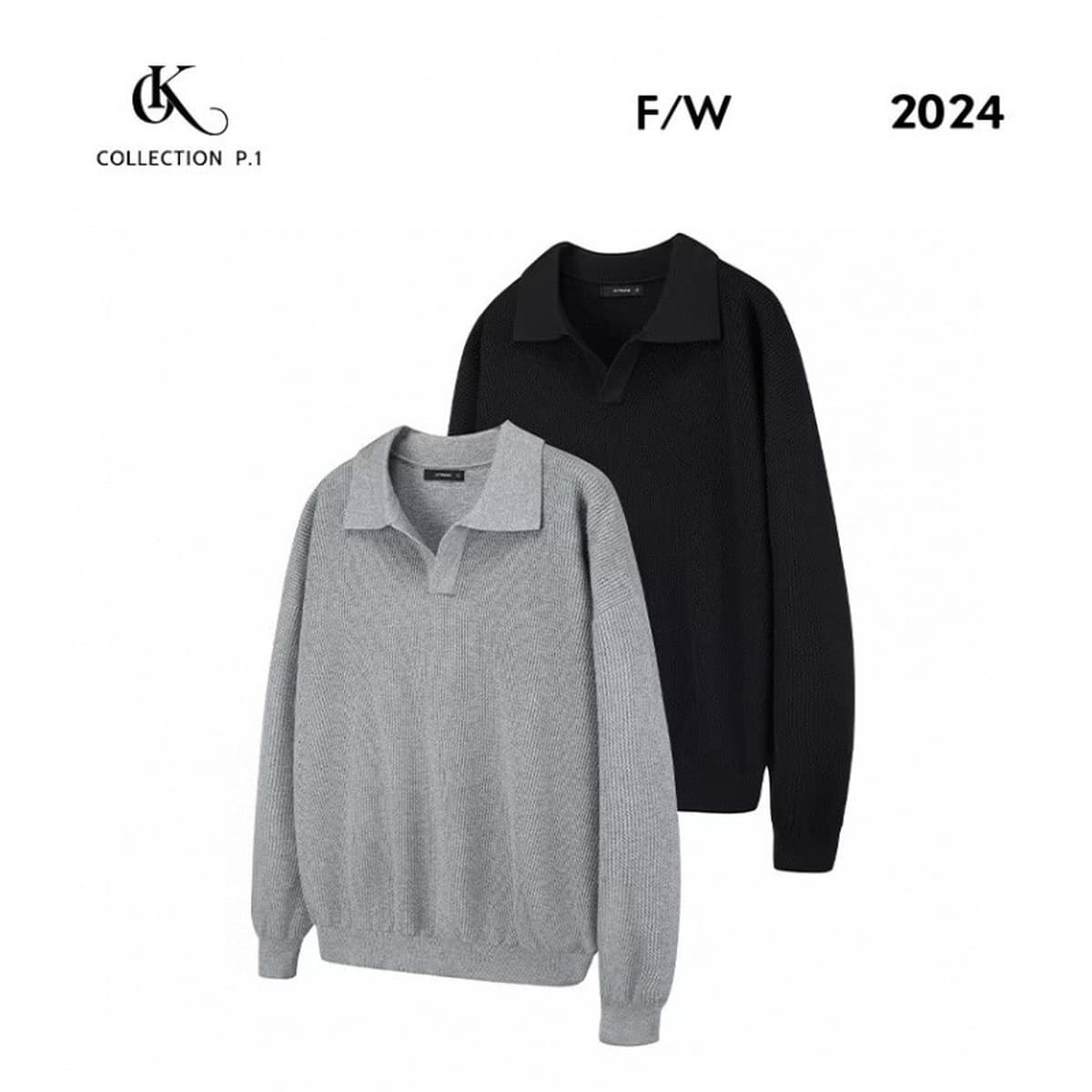 Свитер с V-образным вырезом пуловер свитер толстая игла лацкана мужской POLO с длинными рукавами американский сплошной цвет...