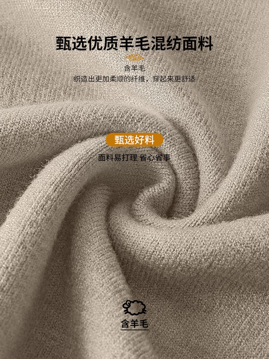 Мужской свитер-поло с длинным рукавом для мужчин среднего возраста, осень-зима 2025, деловой стиль, теплая трикотажная...