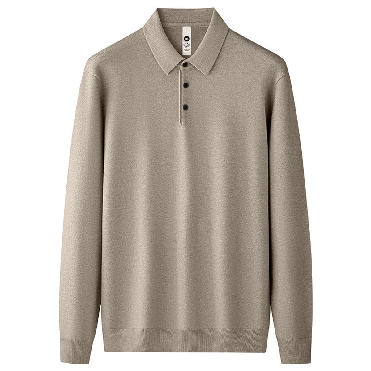 Мужской свитер-поло с длинным рукавом для мужчин среднего возраста, осень-зима 2025, деловой стиль, теплая трикотажная...