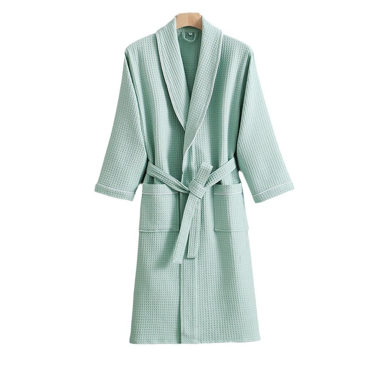 Гостиничный хлопок вафли халат высокого класса вышивка впитывает быстро сушить халат для мужчин и женщин халат красоты SPA...
