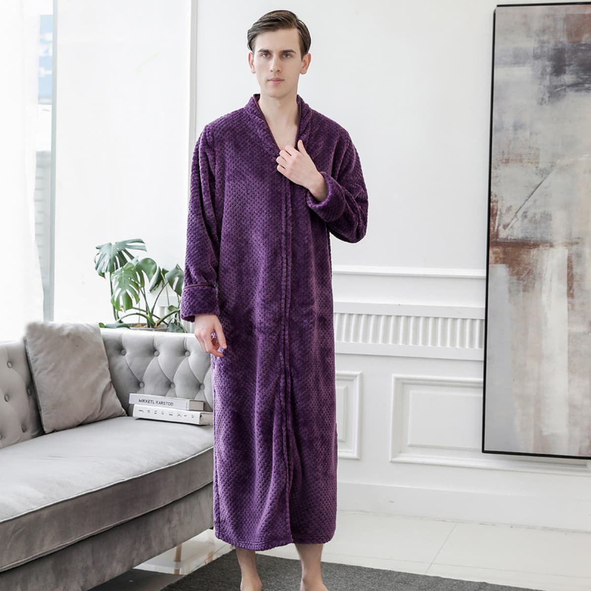 Трансграничные производители халатов фланелевые ночные рубашки пары толстые удлиненные ночные рубашки мужчин и женщин плюс...